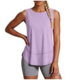 thumbnail image 1 of CBASIHI Womens Quick Dry Workout Tank Tops- Loose Fit Crew Neck Racer Back Breathable Gym Yoga Athletic Sleeveless Shirts Purple Size L, 1 of 6