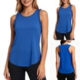 thumbnail image 1 of CBASIHI Womens Racerback Tank Tops with Ruffles- Quick Dry Workout Yoga Lightweight Casual Crew Neck Sleeveless Athletic Tops Blue Size XL, 1 of 9