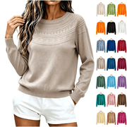 CBASIHI Womens Sweaters Casual Crew Neck Long Sleeve Pullover Fall Knit Tops XL