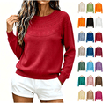 thumbnail image 1 of CBASIHI Womens Sweaters Long Sleeve Crew Neck Casual Pullover Fall Knit Tops M, 1 of 6
