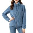 thumbnail image 1 of CBASIHI Womens Thickened Fleece Sherpa Jackets- Loose Fit Fall Stand Collar Long Sleeve Casual Double Sided Zip Up Coat Sky Blue Size M-5XL, 1 of 6