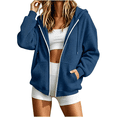 thumbnail image 1 of CBASIHI Womens Waffle Knit Oversized Sweatshirts- Lightweight Zip Up Fall Casual Trendy Long Sleeve Hooded Jackets with Kangaroo Pockets Navy Size S-2XL, 1 of 6