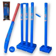 CBB Cricket Plastic Set Blaster Beach Set Bat, Balls, Stumps and Bag Blue for Kids & Adult