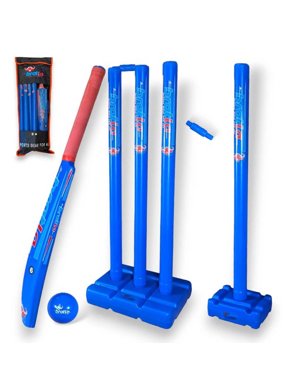 CBB Cricket Plastic Set Blaster Beach Set Bat, Balls, Stumps and Bag Blue for Kids & Adult