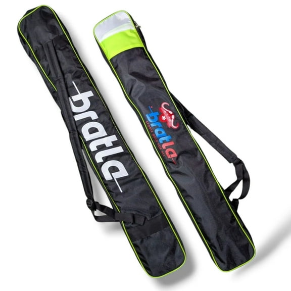 Bratla Cricket Bat Cover Bag Foam Padded, Adjustable Shoulder Strap - Secure and Convenient Cricket Gear Storage Bag Black/Green