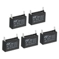 thumbnail image 1 of Uxcell CBB61 Ceiling Fan Capacitor for range hood fans 5 Pcs 1.2uF 450V AC 50/60HZ with 2 Pins 1.37 x 0.9 x 0.86 inch, 1 of 6