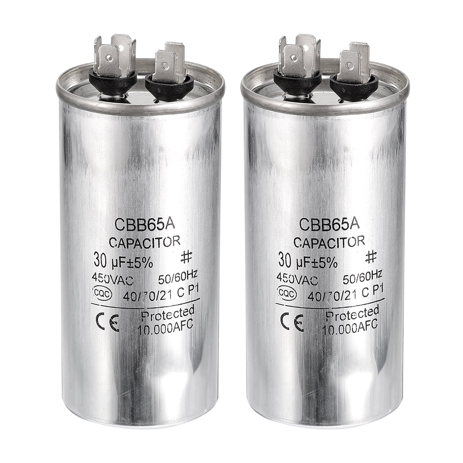 CBB65 30uf Run Capacitor, 30mfd 2pack AC 450V Aluminum Case Motor Start Capacitor
