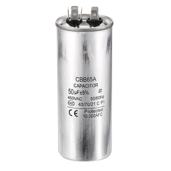 CBB65 50uf Run Capacitor, 50mfd 1pack AC 450V Aluminum Case Motor Start Capacitor