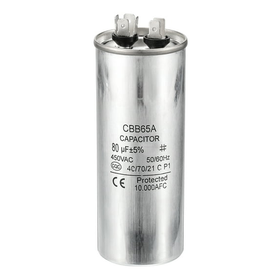 CBB65 80uf Run Capacitor, 80mfd 1pack AC 450V Aluminum Case Motor Start Capacitor