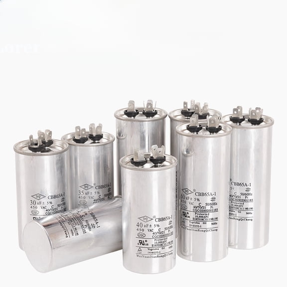 CBB65 Air Conditioner Start Run Capacitor 450V - Aluminum Case Explosion-Proof Capacitor for AC Compressor Motor, 50/60Hz Universal HVAC Replacement Part