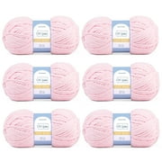 CBC Cozy Bear Gauge 5 Bulky Yarn - 6 Pack (7 oz / 200 g, 240 yards Each Skein), Pink, Chenille Yarn for Crocheting, Knitting, and Amigurumi