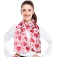thumbnail image 1 of CBC Crown Rose Valentines Day Theme 13" x 60" Silk Feeling Scarf, 1 of 4