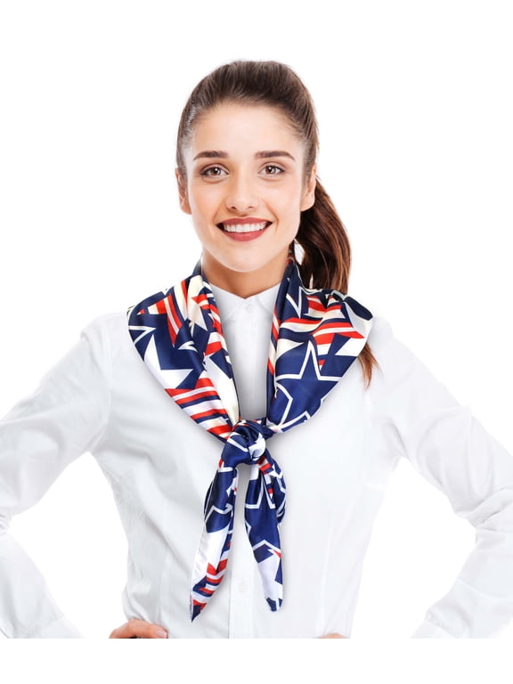 USA Flag Themed Square Scarf 35" x 35"