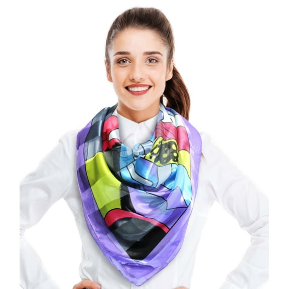 CBC Crown Women's Lightweight Abstract Art Painter Silk Feeling 13" x 60" Fashion Novelty Scarf