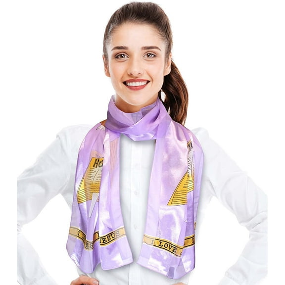 CBC Crown Women's Lightweight Bible Prayer Hands 13" x 60" Silk Feeling Fashion Novelty Scarf