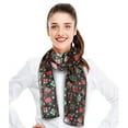 thumbnail image 1 of CBC Crown Women's Lightweight Christmas Box Printed Christmas Themed Silk Feeling 13" x 60" Scarf, 1 of 4