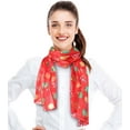 thumbnail image 1 of CBC Crown Women's Lightweight Snowflakes Deer Printed Christmas Themed Silk Feeling 13" x 60" Scarf, 1 of 4
