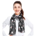 thumbnail image 1 of CBC Crown Women's Lightweight Snowman & Deer Christmas Themed Silk Feeling Infinity Loop Scarf, 1 of 4