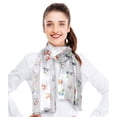 thumbnail image 1 of CBC Crown Women's Lightweight Snowman Printed Christmas Themed Silk Feeling 13" x 60" Scarf, 1 of 4