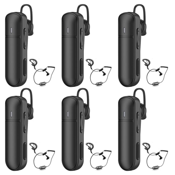 CBCBTWO GT-268 Earhook Walkie Talkie, With Earpiece,Rechargeable Hands Free 2 Way Radios,Mini Two-Way Radio for Restaurants Supermarket Hospital,6 Pack