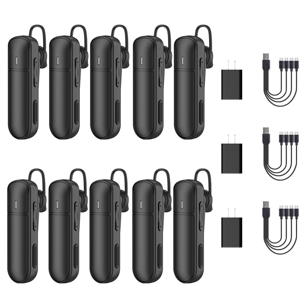 CBCBTWO GT-268 Earhook Walkie Talkie Mini, Rechargeable Two Way Radio Long Range,Small 2 Way Radio,Type-C 4-in-1 Charger,for Restaurants Supermarket Hospital,10 Pack