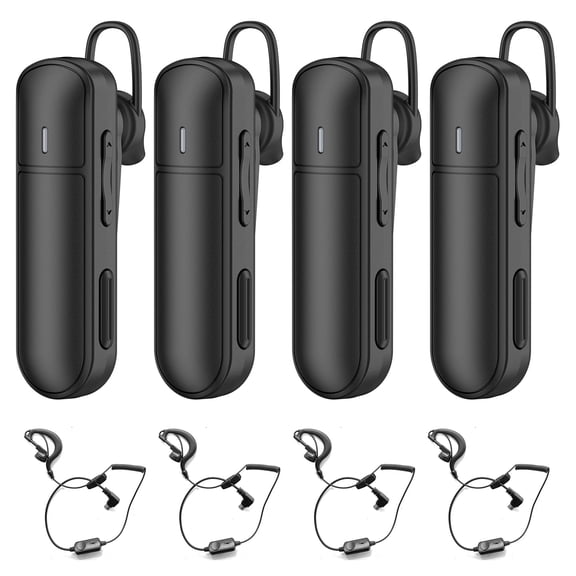 CBCBTWO GT-268 Earhook Walkie Talkie, With Earpiece,Portable Mini Two Way Radio,Small Walkie Talkies,for Restaurants Supermarket Hospital,4 Pack