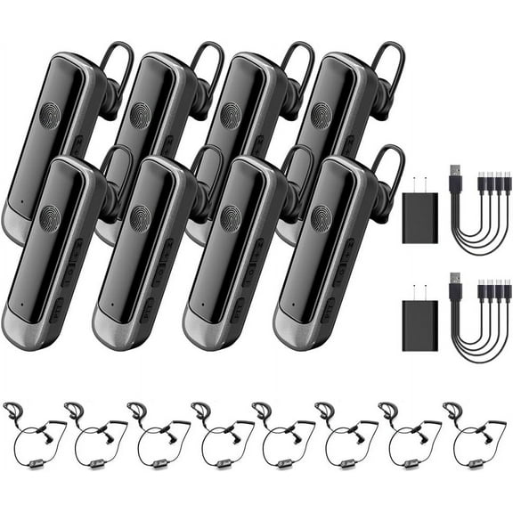 CBCBTWO N3S MAX Earhook Walkie Talkies,Touch to Talk,Wearing method Ear hook or Clip collar,Portable Two-Way Radios,with Earpiece,Type-C 4-in-1 Charger,Mini 2 Way Radio for Restaurant (8 Pack)