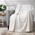 thumbnail image 1 of CBCHome Cozy Chenille Sherpa Throw Blanket - Soft, Plush, Fluffy Sofa and Bed Throw, Great Gift for Women, Teens - All Season Home Décor (Off White, 50" x 60"), 1 of 8