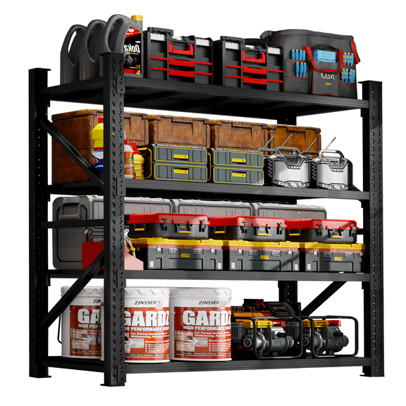 CBCNWR 47" W Garage Shelving,3000lbs Heavy Duty Metal Storage Shelves,Adjustable Steel Shelf for Warehouse,Basement,Workshop,47.2"W*23.6"D*78"H,Black