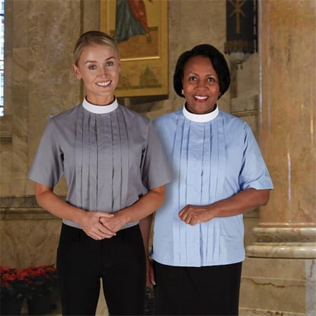 CBCS 114BLK-3X Womens Short Sleeve Tab Collar Blouse, Black - Size 3X