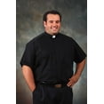 thumbnail image 1 of CBCS 221BLK20- Mens Roomey Toomey Big & Tall Tab Collar Short Sleeve Shirt, Black - Size 20, 1 of 2