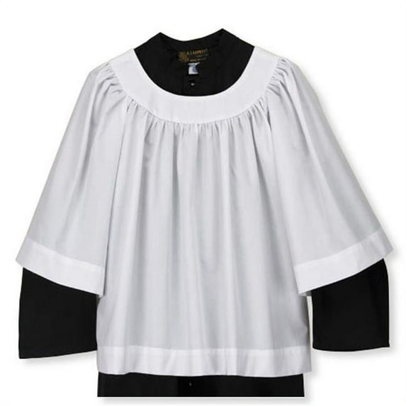 CBCS VC930WHT-12 Round Neck Surplice 3 by 4 Sleeves - Size 12