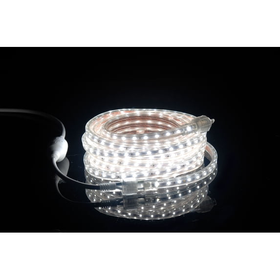 CBConcept UL Listed, 10 Feet, 1080 Lumen, 6000K Pure White, Dimmable, 110-120V AC Flexible Flat LED Strip Rope Light, 180 Units 3528 SMD LEDs, Indoor/Outdoor Use, Accessories Included, [Ready to use]