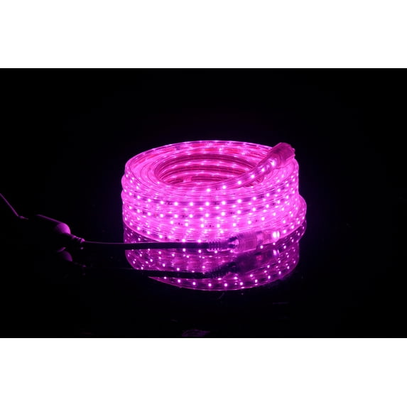 CBConcept UL Listed, 120 Feet, 13000 Lumen, Pink, Dimmable, 110-120V AC Flexible Flat LED Strip Rope Light, 2190 Units 3528 SMD LEDs, Indoor/Outdoor Use, Accessories Included, [Ready to use]