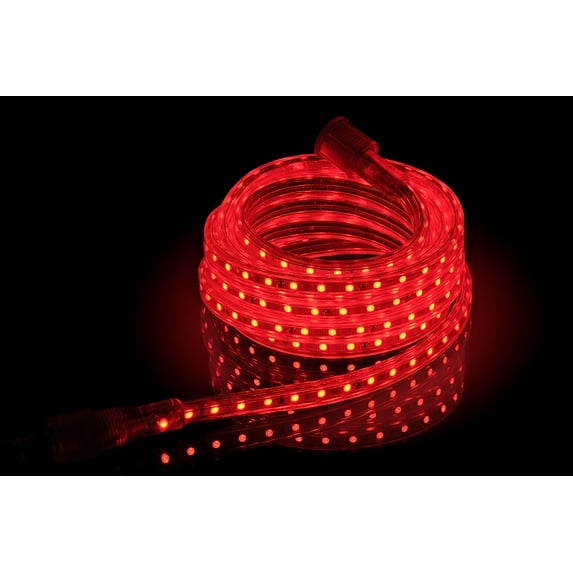 CBConcept UL Listed, 13 Feet,Super Bright 3600 Lumen, Red, Dimmable, 110-120V AC Flexible Flat LED Strip Rope Light, 240 Units 5050 SMD LEDs, Indoor/Outdoor Use, [Ready to use]