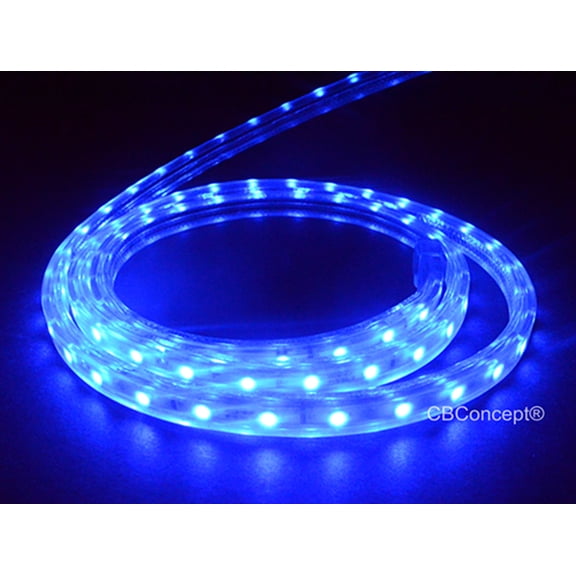 CBConcept UL Listed,50 Feet,5500 Lumen,Blue,120 Volt Flat LED Strip Rope Light
