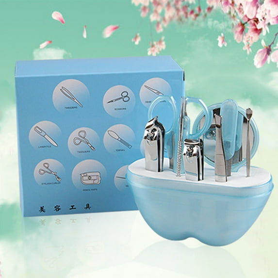 CBD 9in1 Stainless Steel Nail Cutter Cuticle Clipper Pedicure Manicure Tool Kit Set