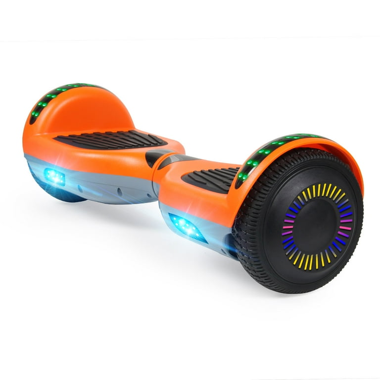 CBD Bluetooth Hoverboard Self Balancing Scooter 6.5 In. with LED Lights Hoverboard for Kids Adult Gift Orange and Gray Walmart