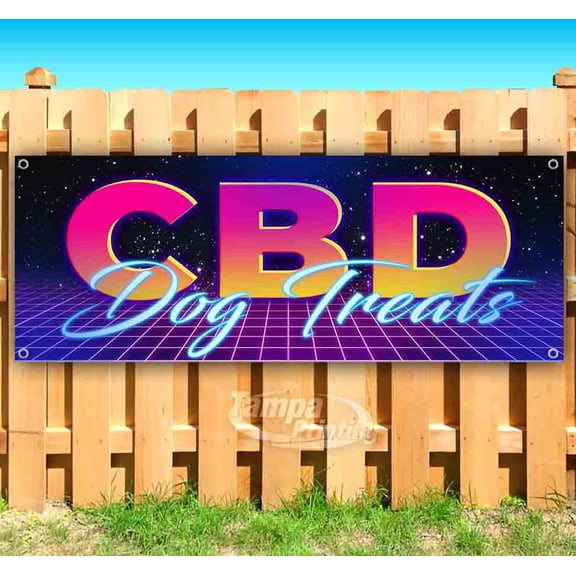 CBD Dog Treats 13 oz Vinyl Banner With Metal Grommets