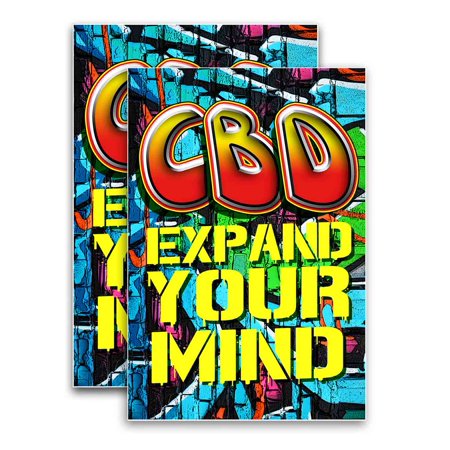 CBD Expand Your Mind (24" X 36") Vinyl Decal Only (Pack of 2) |Sign|Sticker|Poster
