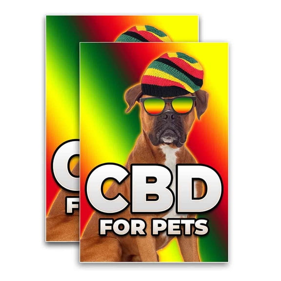 CBD For Dogs (24" X 36") Vinyl Decal Only (Pack of 2) |Sign|Sticker|Poster