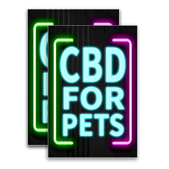 CBD For Pets (24" X 36") Vinyl Decal Only (Pack of 2) |Sign|Sticker|Poster