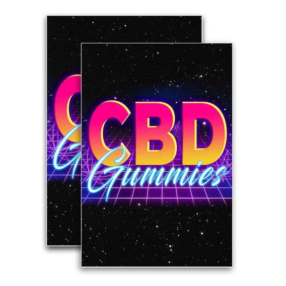 CBD Gummies (24" X 36") Vinyl Decal Only (Pack of 2) |Sign|Sticker|Poster