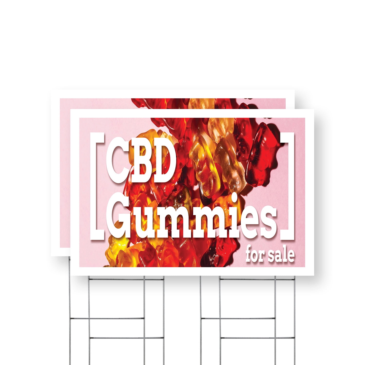 CBD Gummies Yard Sign 2 Pack of 24 Inch x 36 Inch Single Sided ...