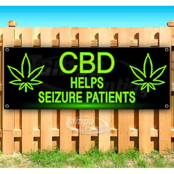 CBD Helps Seizure Patients 13 oz Vinyl Banner With Metal Grommets