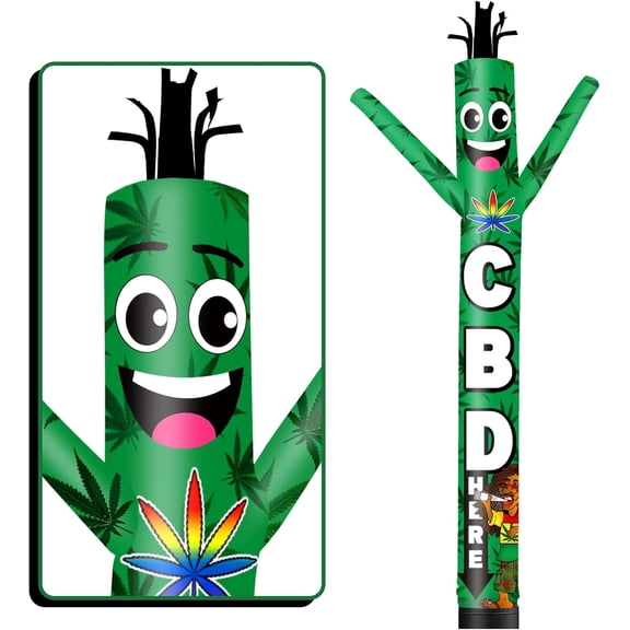 CBD Here Inflatable Tube Man Wacky Wavy Dancing Guy for Outdoor Decoration Advertising Business Promotion (Blower Not Included)