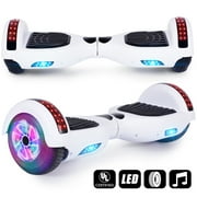 CBD Hoverboard for Kids Ages 6-12, 6.5 inch Bluetooth Hoverboard with LED Lights, Self Balancing Electric Scooter for Kids Gift White