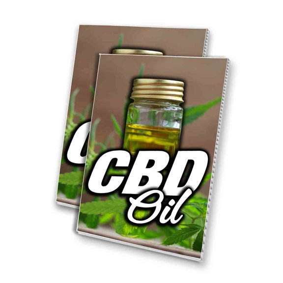 CBD Oil (24" X 36") 4mm Corrugated Plastic Panel, Graphics Applied To 1 Side (Pk of 2)