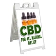 thumbnail image 1 of CBD Oil For All Natural Relief (24" X 36") Standard A-Frame Signicade, Includes Decal Applied To Stand, 1 of 4
