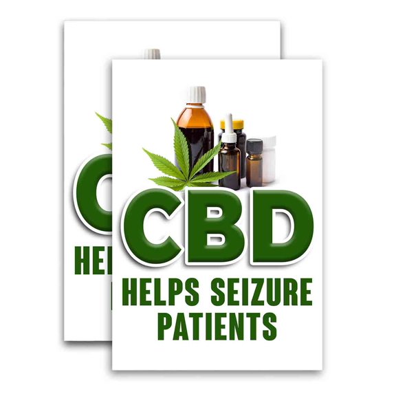 CBD Oil Helps Seizure Patients (24" X 36") Vinyl Decal Only (Pack of 2) |Sign|Sticker|Poster